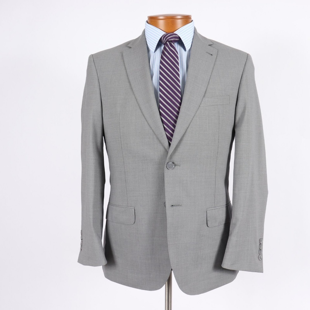 Jos A Bank Slim Mens 38S Gray Blazer Sport Coat